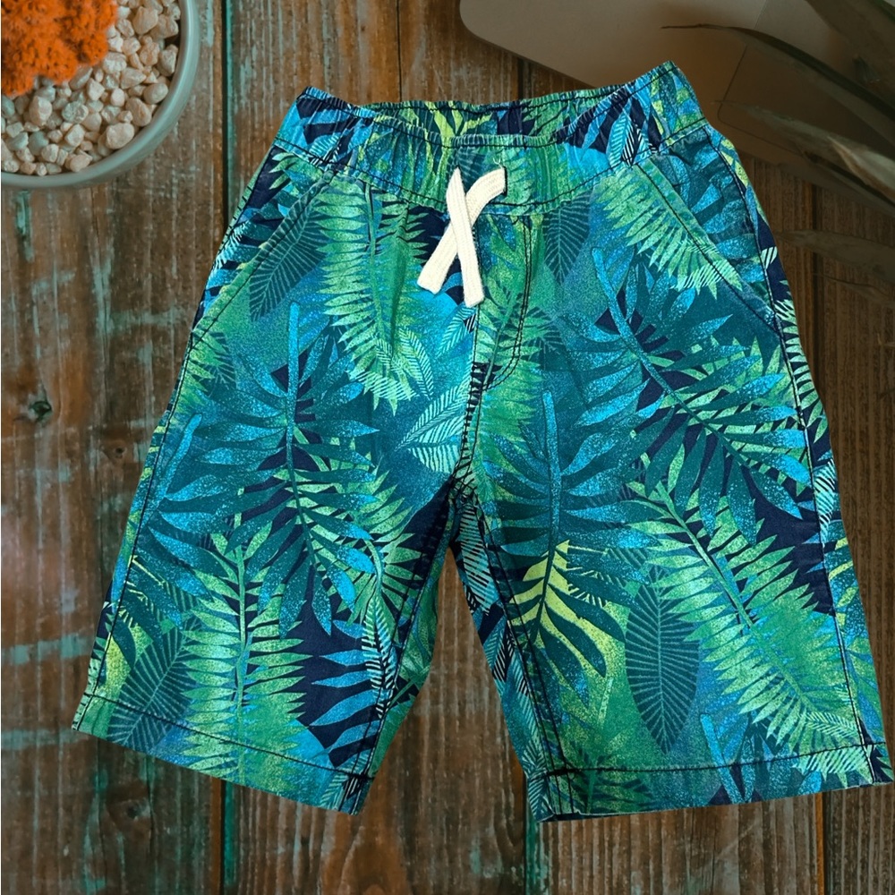 The Children's Place Boys Green Print Pull On Jogger Shorts